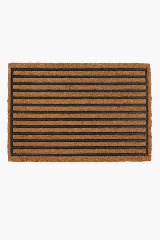 Coir And Rubber Stripe Door Mat, 45x75cm