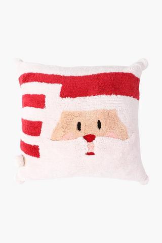 Christmas Textured Santa Scatter Cushion, 50x50cm