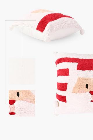 Christmas Textured Santa Scatter Cushion, 50x50cm
