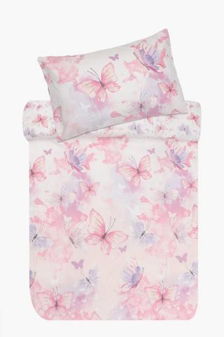 Soft Touch Edlyn Butterflies Reversible Duvet Cover Set