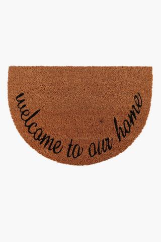 Half Moon Script Coir Door Mat, 40x60cm