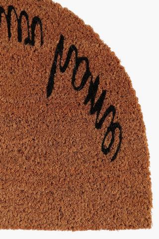 Half Moon Script Coir Door Mat, 40x60cm