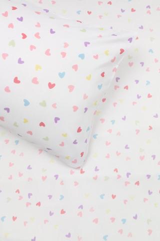 Soft Touch Printed Harva Hearts Fitted Sheet