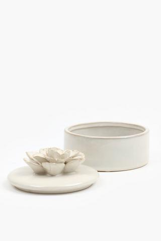 Floral Ceramic Trinket Box, 14x11cm