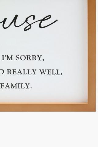 Wooden House Values Sign, 56x26cm