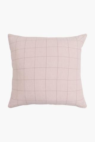 Cotton Tufted Check Scatter Cushion, 60x60cm