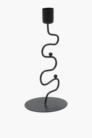 Wavy Metal Candle Holder, 3x20cm