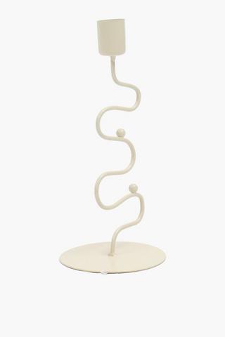 Wavy Metal Candle Holder, 3x20cm