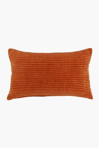 Quilted Velvet Stripe Scatter Cushion, 30x50cm