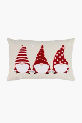 Christmas Textured Gnomes Scatter Cushion, 40x60cm
