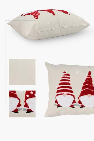 Christmas Textured Gnomes Scatter Cushion, 40x60cm
