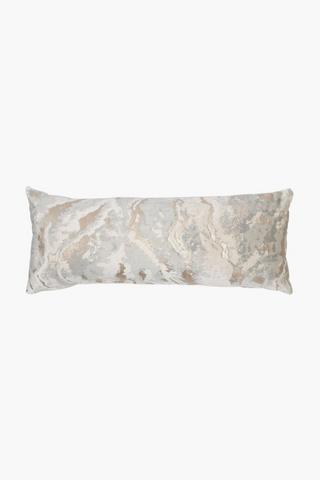 Printed Marble Velvet Scatter Cushion, 30x80cm