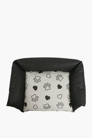 3 Side Stripe Paw Print Bed Medium