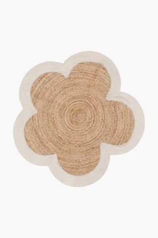 Crochet Jute Flower Rug, 120cm