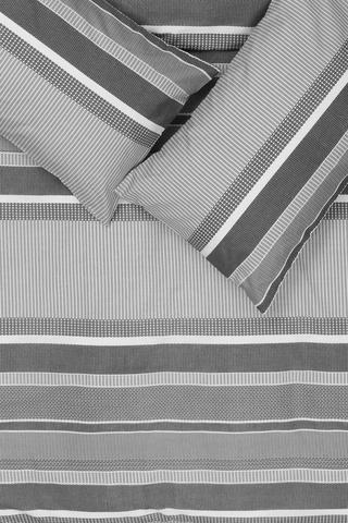 Polycotton Ansley Stripe Monochrome Duvet Cover Set