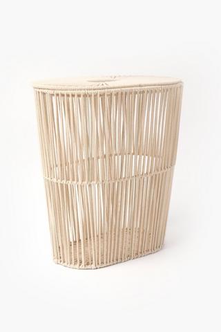 Oval Rope Laundry Basket With Lid