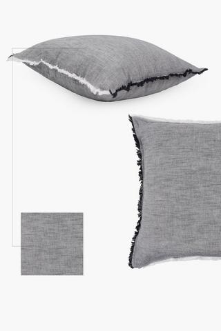 Chambray Raw Edge Trim Scatter Cushion, 60x60cm