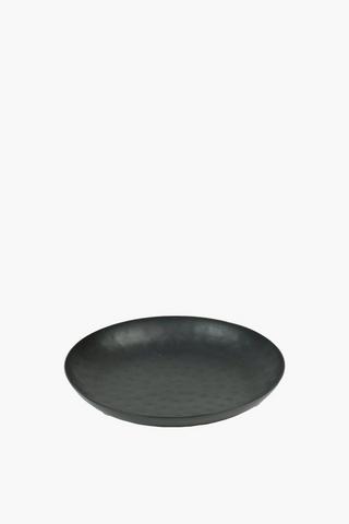 Beaten Metal Candle Plate, 14cm