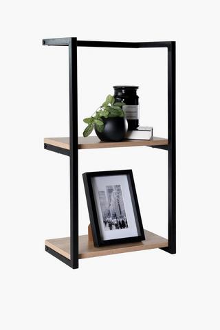 Wood And Metal Wall Mounted Shelf