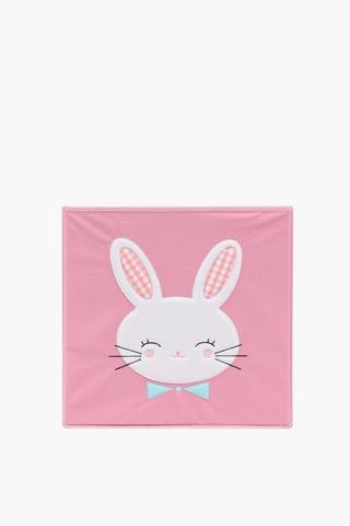 Foldable Embroidered Bunny Toy Basket