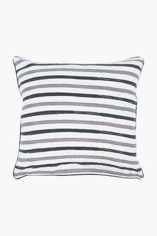 Premium Printed Stripe Feather Scatter Cushion, 60x60cm