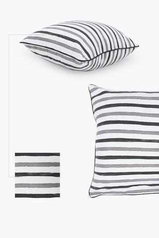 Premium Printed Stripe Feather Scatter Cushion, 60x60cm