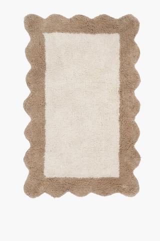 Scalloped Cotton Large Bath Mat, 50x80cm