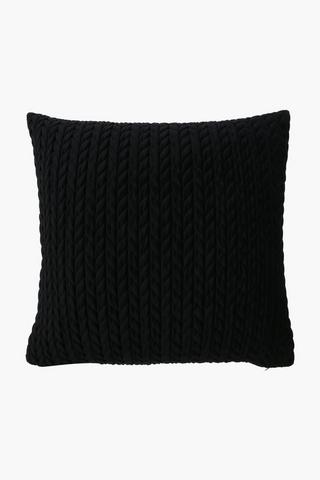 Ruched Velvet Scatter Cushion, 60x60cm