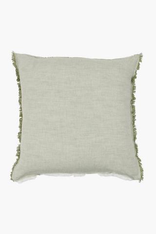 Chambray Raw Edge Trim Scatter Cushion, 60x60cm