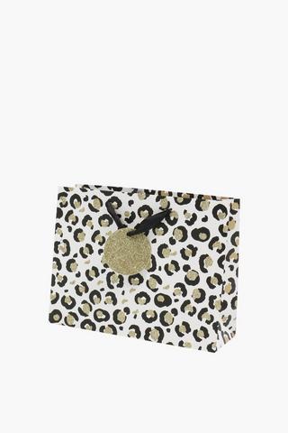 Leopard Glitter Gift Bag Small