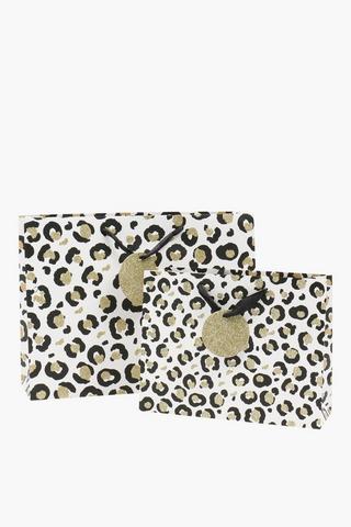 Leopard Glitter Gift Bag Small