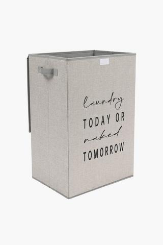 Script Laundry Basket, L40xw30xh60cm