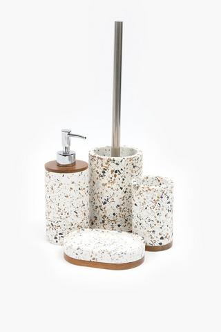 Picasso Polyresin Terrazzo Wood Trim Bath Tumbler