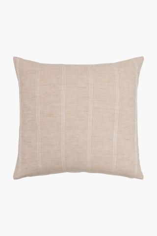 Chambray Stripe Cotton Scatter Cushion, 60x60cm