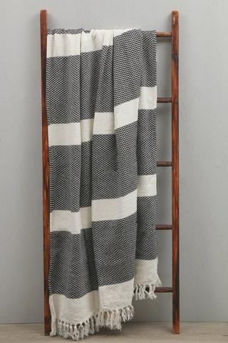 Polycotton Woven Stripe Throw, 140x180cm