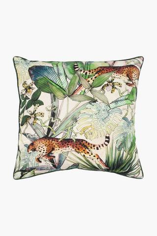 Premium Printed Leopard Feather Scatter Cushion, 60x60cm