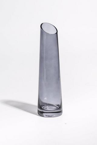 Slant Glass Vase, 19cm