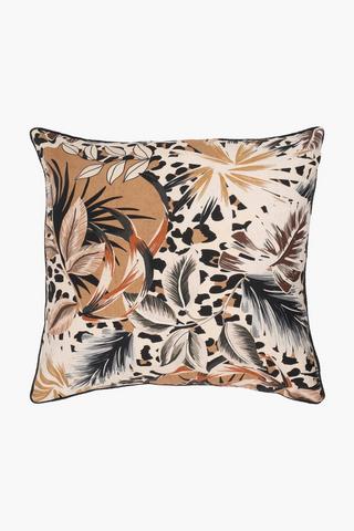 Premium Printed Leo Leaf Feather Scatter Cushion, 60x60cm