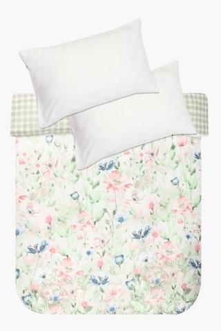 Soft Touch Blythe Floral Check Reversible Duvet Cover Set