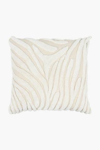 Premium Textured Zebra Feather Scatter Cushion, 60x60cm