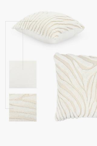 Premium Textured Zebra Feather Scatter Cushion, 60x60cm