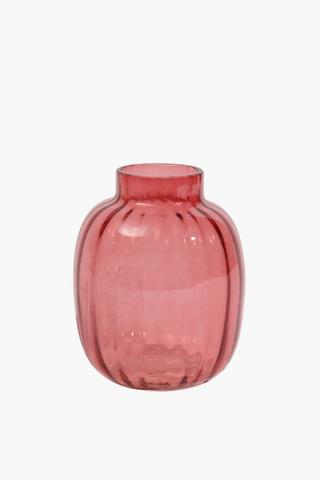 Belly Ribbed Vase, 16x19cm