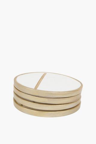 4 Pack Metallic Trim Coasters