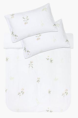 Embroidered Floral Classic Duvet Cover Set