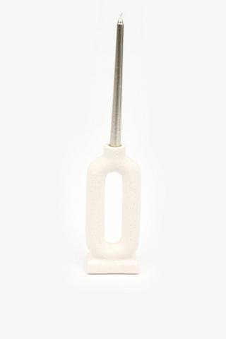 Oval Textured Candle Holder, 11x25cm