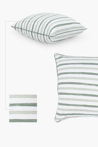 Premium Printed Stripe Feather Scatter Cushion, 60x60cm