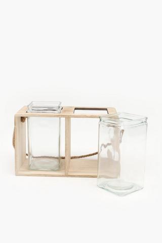 Urban Wood Double Lantern, 21x30cm