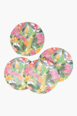 4 Kinsey Floral Melamine Dinner Plates