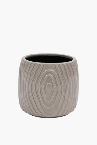 Tree Ring Ceramic Planter, 13x16cm