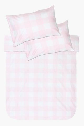 Cotton Checkered Duvet Cover Set